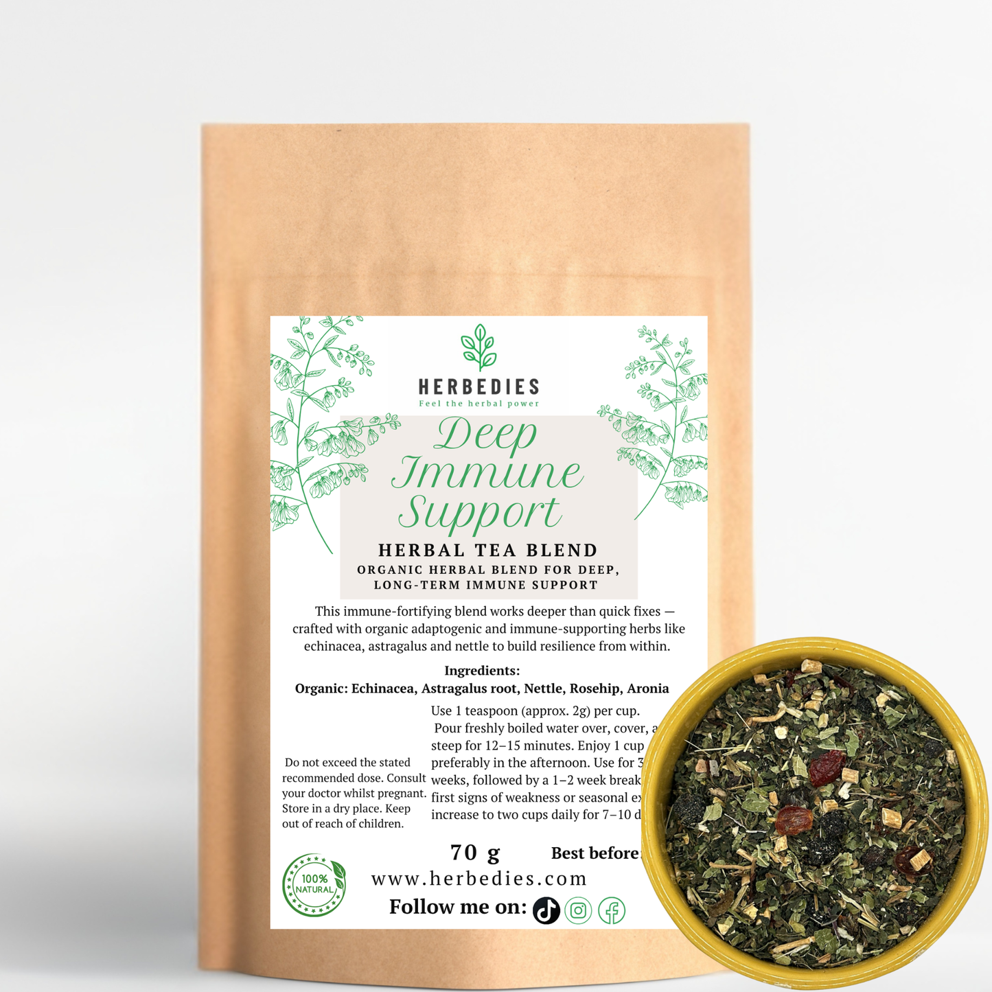 3-STEP GUT & IMMUNE RESILIENCE SYSTEM (Herbal Ritual Set) A structured 3-step herbal system that strengthens the gut barrier, fortifies immunity and reduces inflammation — for women who catch colds easily or feel run down.