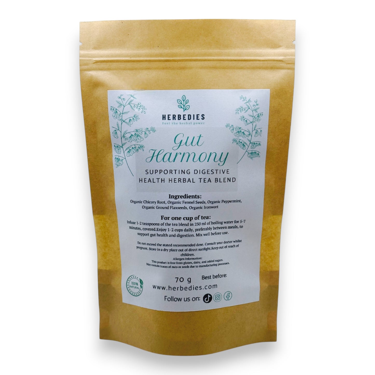 GUT HARMONY Organic Herbal Tea Blend-Your Natural Partner for a Happy Gut!