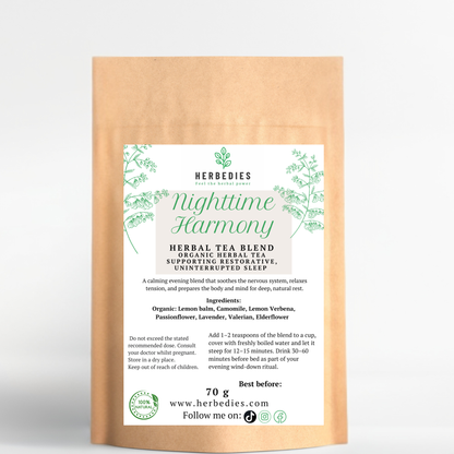 Deep Sleep & Cortisol Regulation (NIGHTTIME HARMONY) Helps calm the nervous system, lower night-time cortisol and support deep, restorative sleep for women who struggle to switch off at night.
