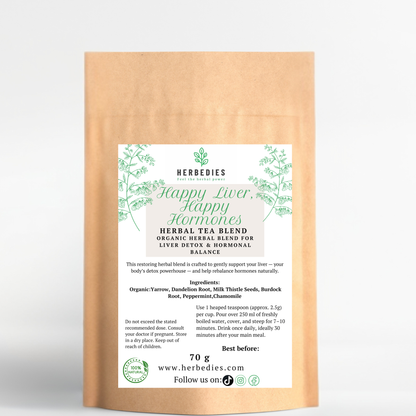 Hormonal Detox & Cycle Balance (HAPPY LIVER - HAPPY HORMONES) Supports natural oestrogen clearance, reduces hormonal bloating and helps bring your cycle back into balance — gently and naturally.
