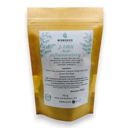 JAMU INSPIRED ANTI-INFLAMMATORY Organic Herbal Tea Blend  - Ancient Balinese Wellness in Every Cup