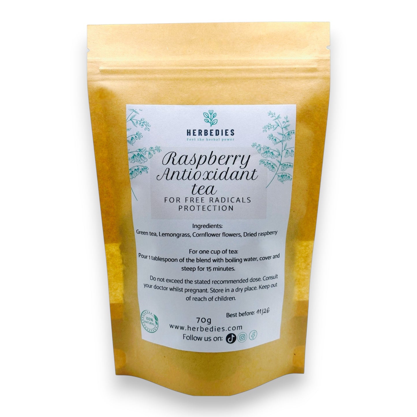 RASPBERRY ANTIOXIDANT Organic Herbal Tea Blend – Your Defence Against Free Radicals!