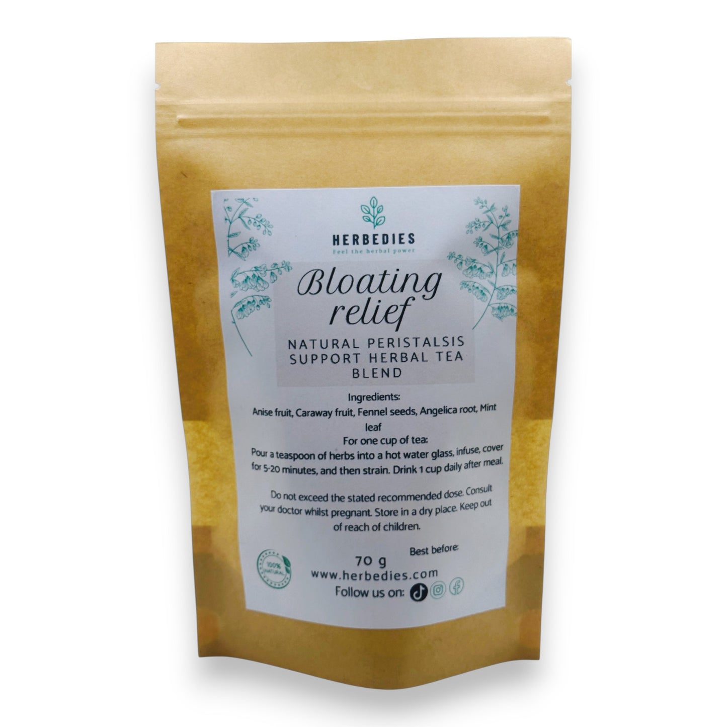 BLOATING RELIEF Organic Herbal Tea Blend – Soothe Your Gut, Feel Lighter!