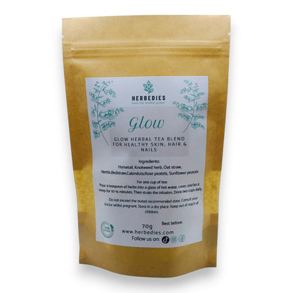 GLOW BOOSTING Organic Herbal Tea Blend  – nourish your skin, hair, and nails from within!